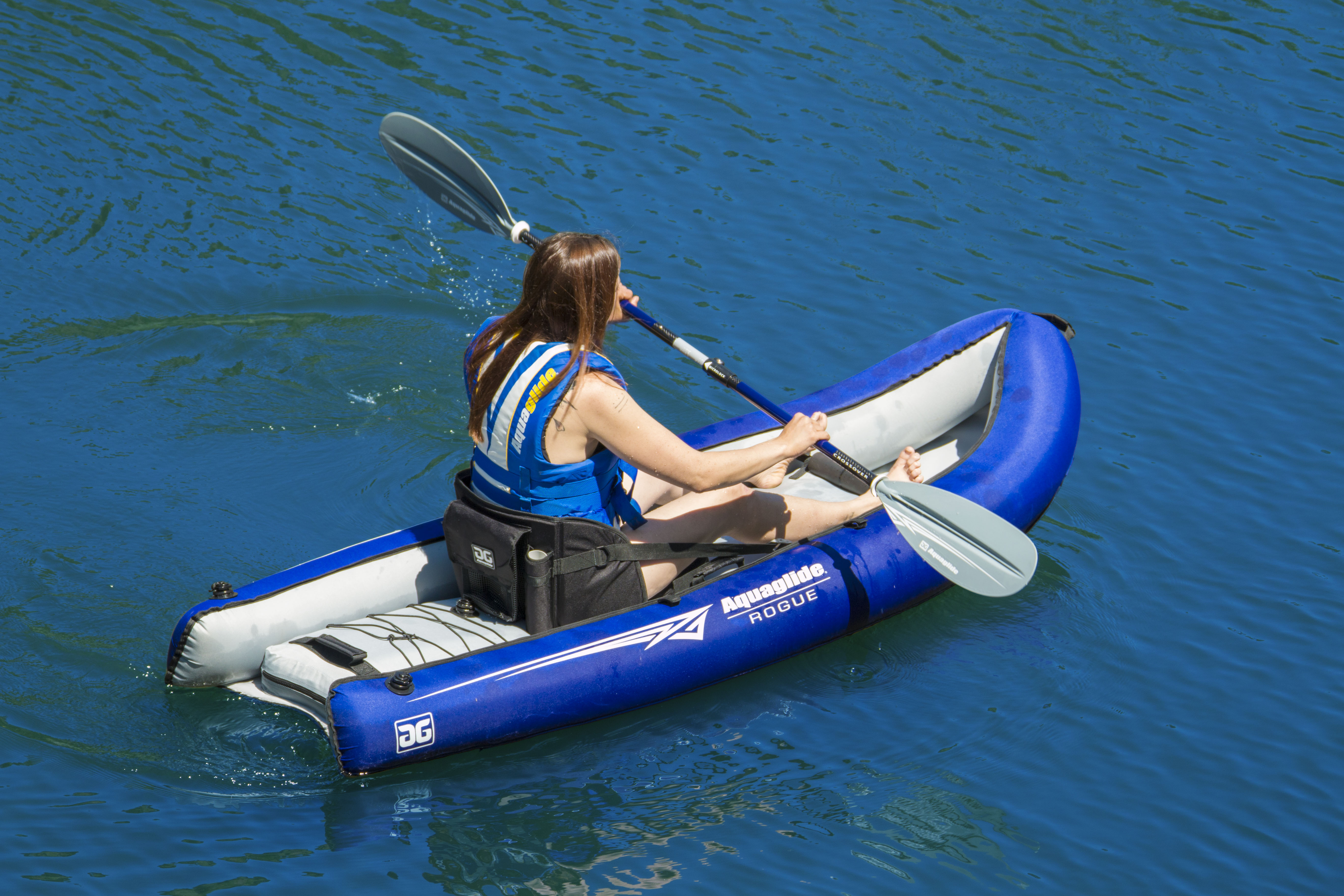 Aquaglide 585215025 Rogue XP One 8' 1 Person Inflatable Kayak w/ Rod