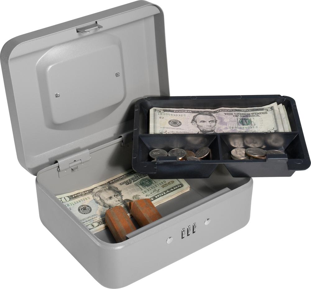 Barska 8" Cash Box with Combination Lock Small Cash Box with
