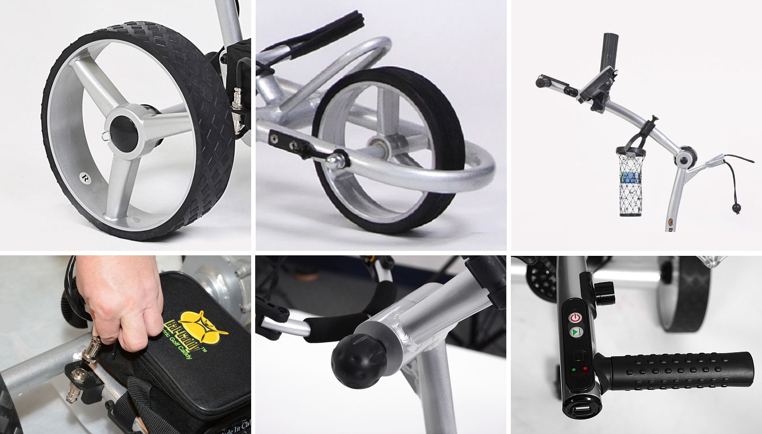 Bat Caddy X4 Classic Manual Electric Golf Bag Cart Silver12V 35/36Ah