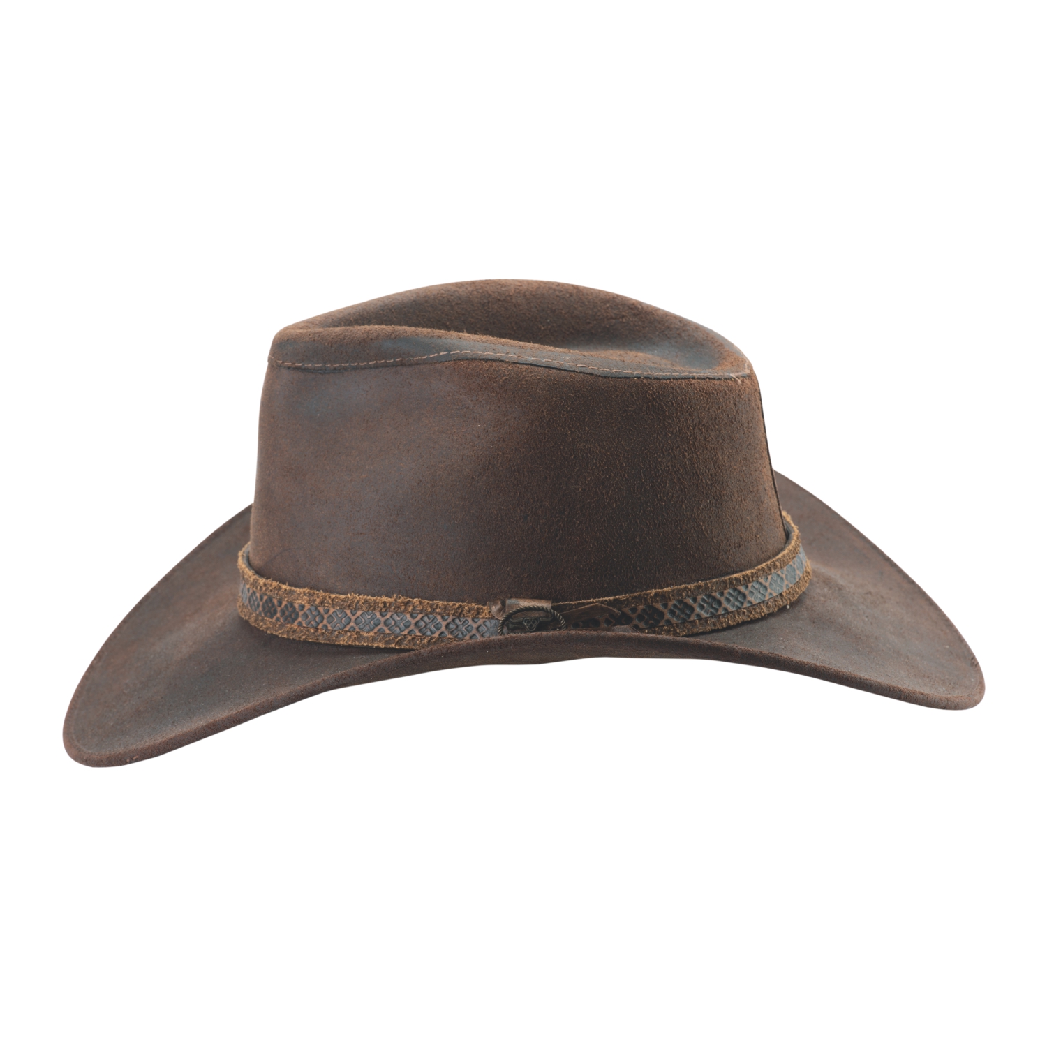 New Bullhide Forsyth Top Grain Leather Chocolate (Distressed) Cowboy Hat - Picture 6 of 20