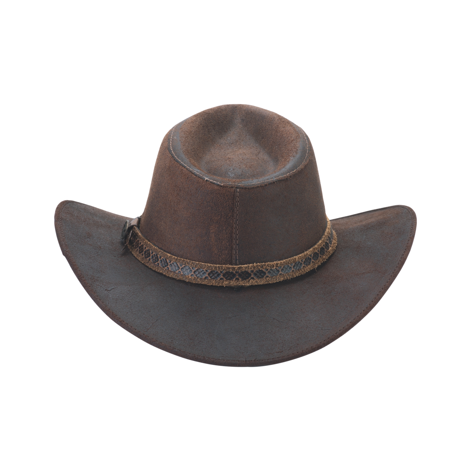 New Bullhide Forsyth Top Grain Leather Chocolate (Distressed) Cowboy Hat - Picture 7 of 20