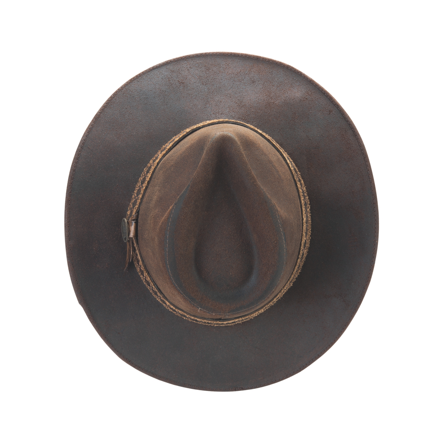 New Bullhide Forsyth Top Grain Leather Chocolate (Distressed) Cowboy Hat - Picture 8 of 20