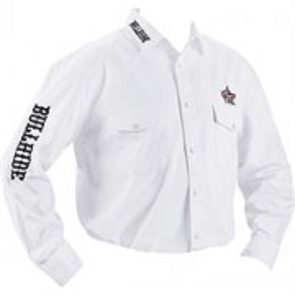 Bullhide Men's PBR Embroidered White Western Shirt - Picture 5 of 12