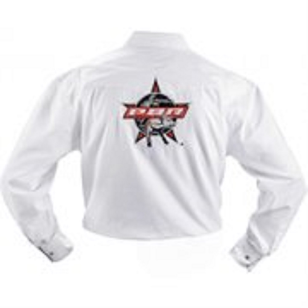 Bullhide Men's PBR Embroidered White Western Shirt - Picture 6 of 12