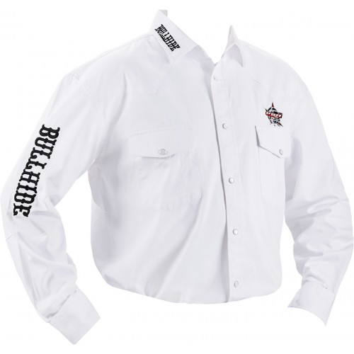 Bullhide Men's PBR Embroidered White Western Shirt - Picture 1 of 12