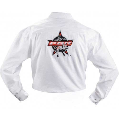 Bullhide Men's PBR Embroidered White Western Shirt - Picture 2 of 12