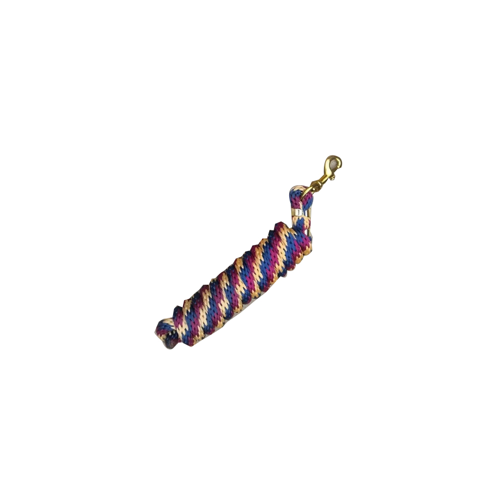 Poly Lead Rope Navy/Tan/Burgundy 5/8