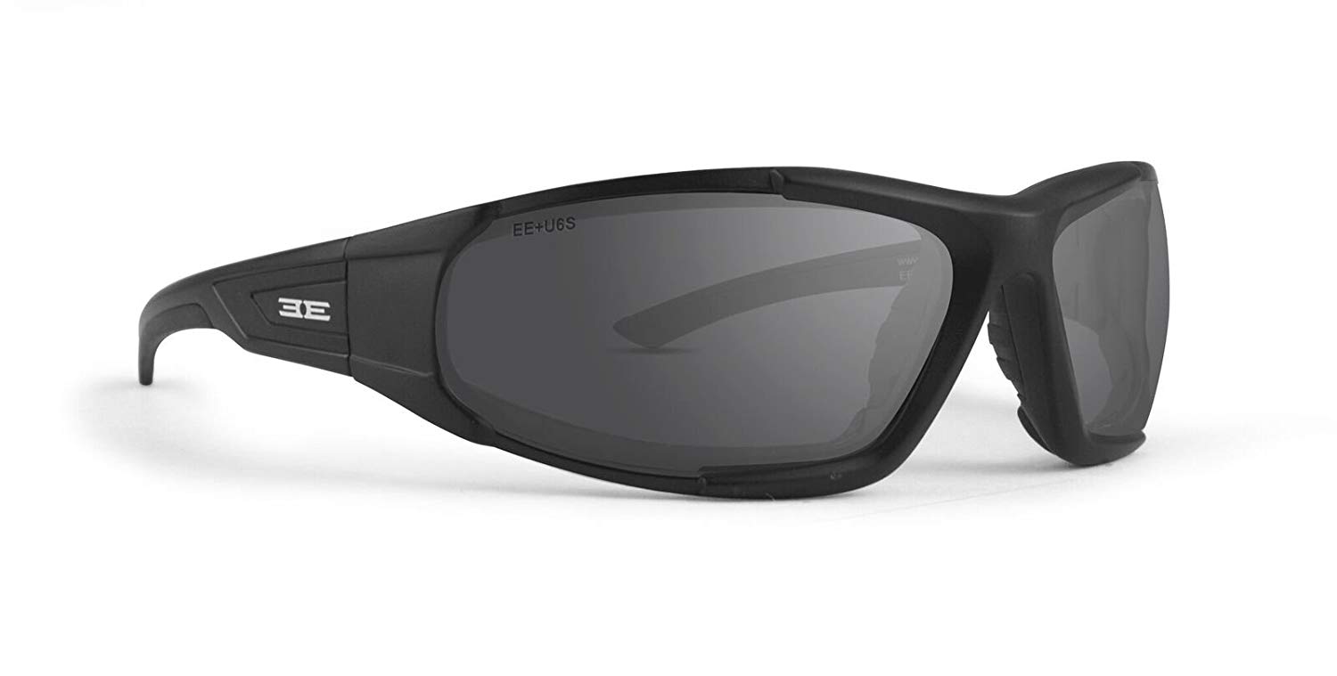 New Epoch Eyewear Foam2 Padded Sport Motorcycle Black Frame Sunglasses 