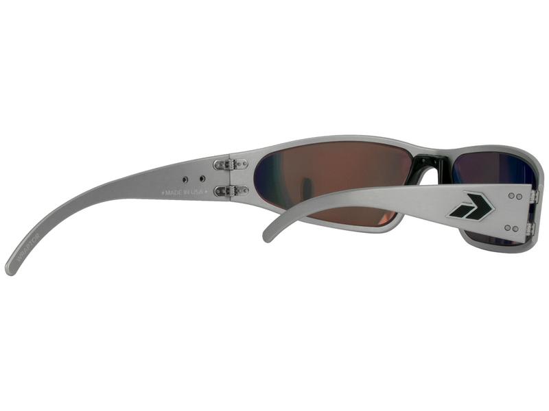 Gatorz Wraptor Brushed Silver Frame Sunglasses With Sunburst Polarized