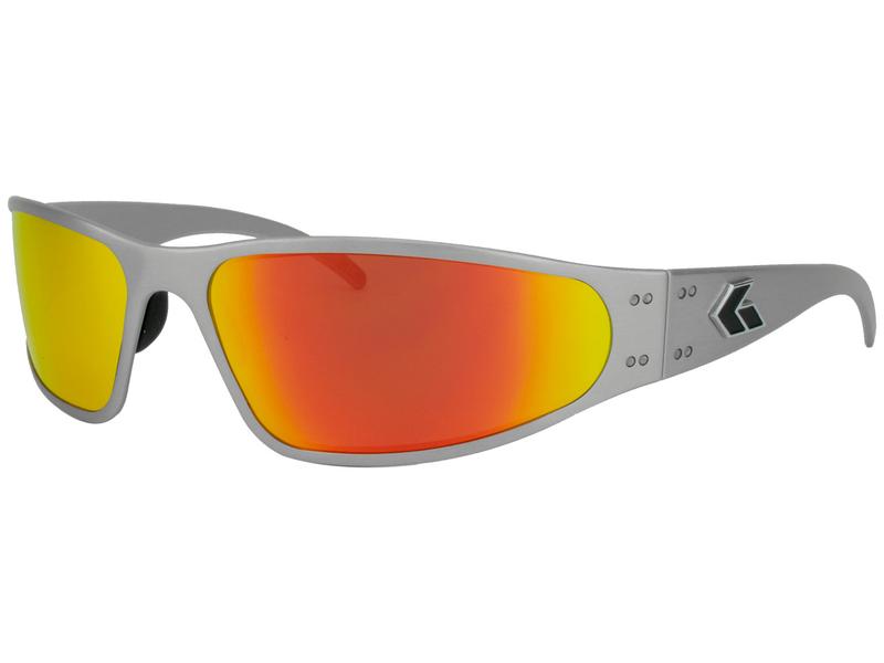 Gatorz Wraptor Brushed Silver Frame Sunglasses With Sunburst Polarized