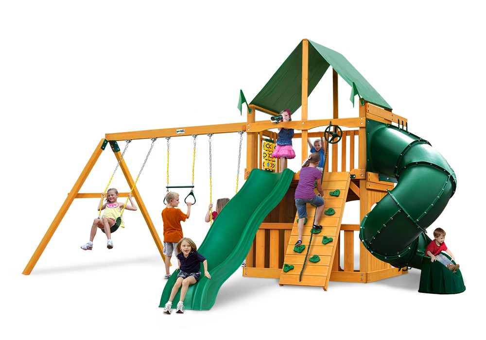 Gorilla Playset Mountaineer Clubhouse Amber Posts Sunbrella Canvas