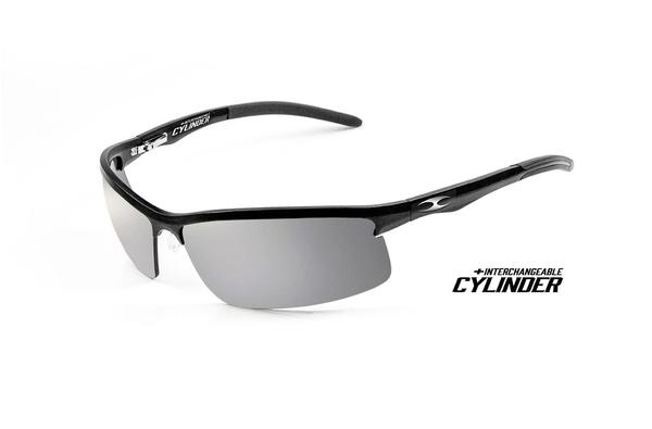 NEW ICICLES Cylinder Silver Mirror Lens Sunglasses with Matte Black Frame 