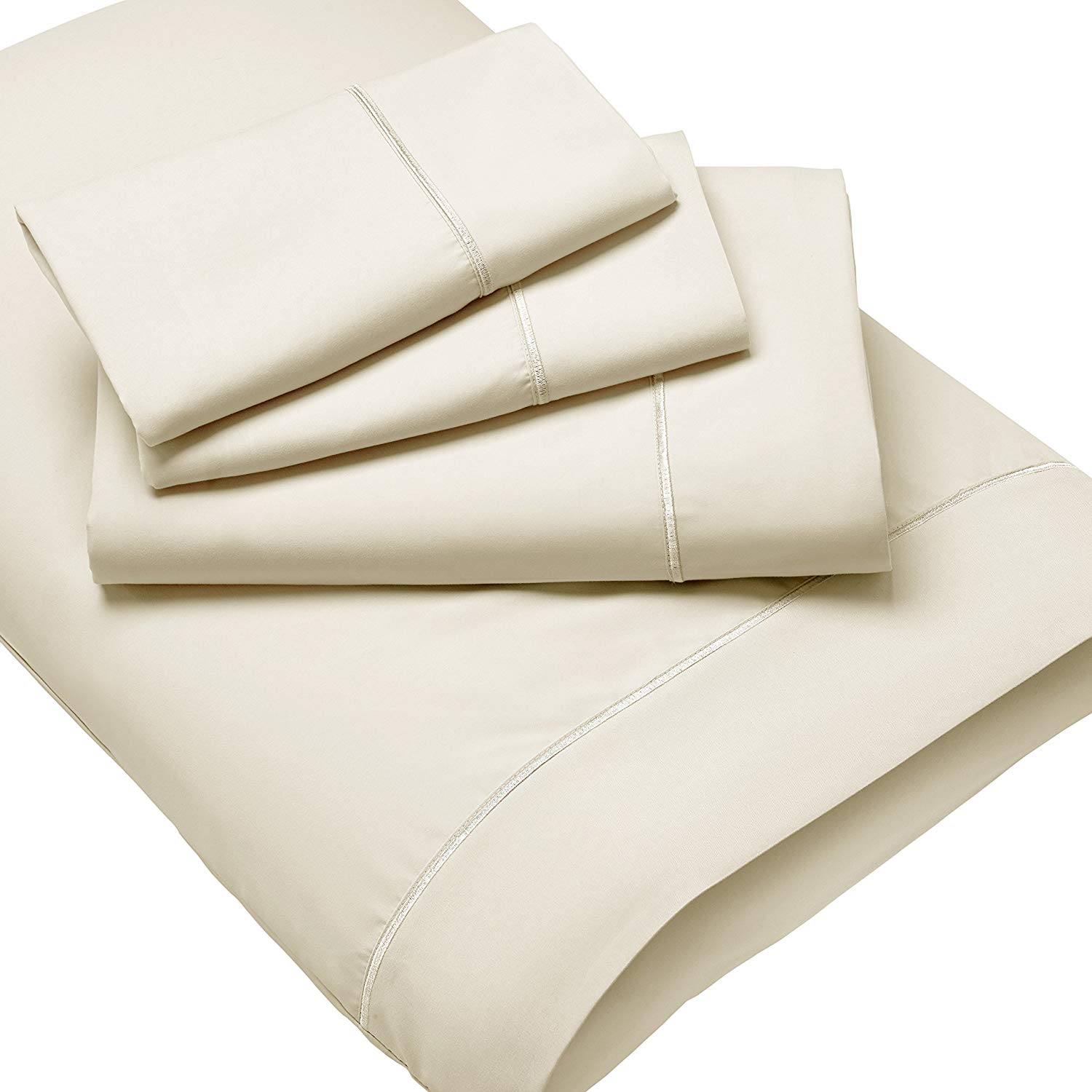 New Purecare Luxury Microfiber Wrinkle Resistant Ivory Sheet Set Natychmiastowa dostawa w specjalnej cenie