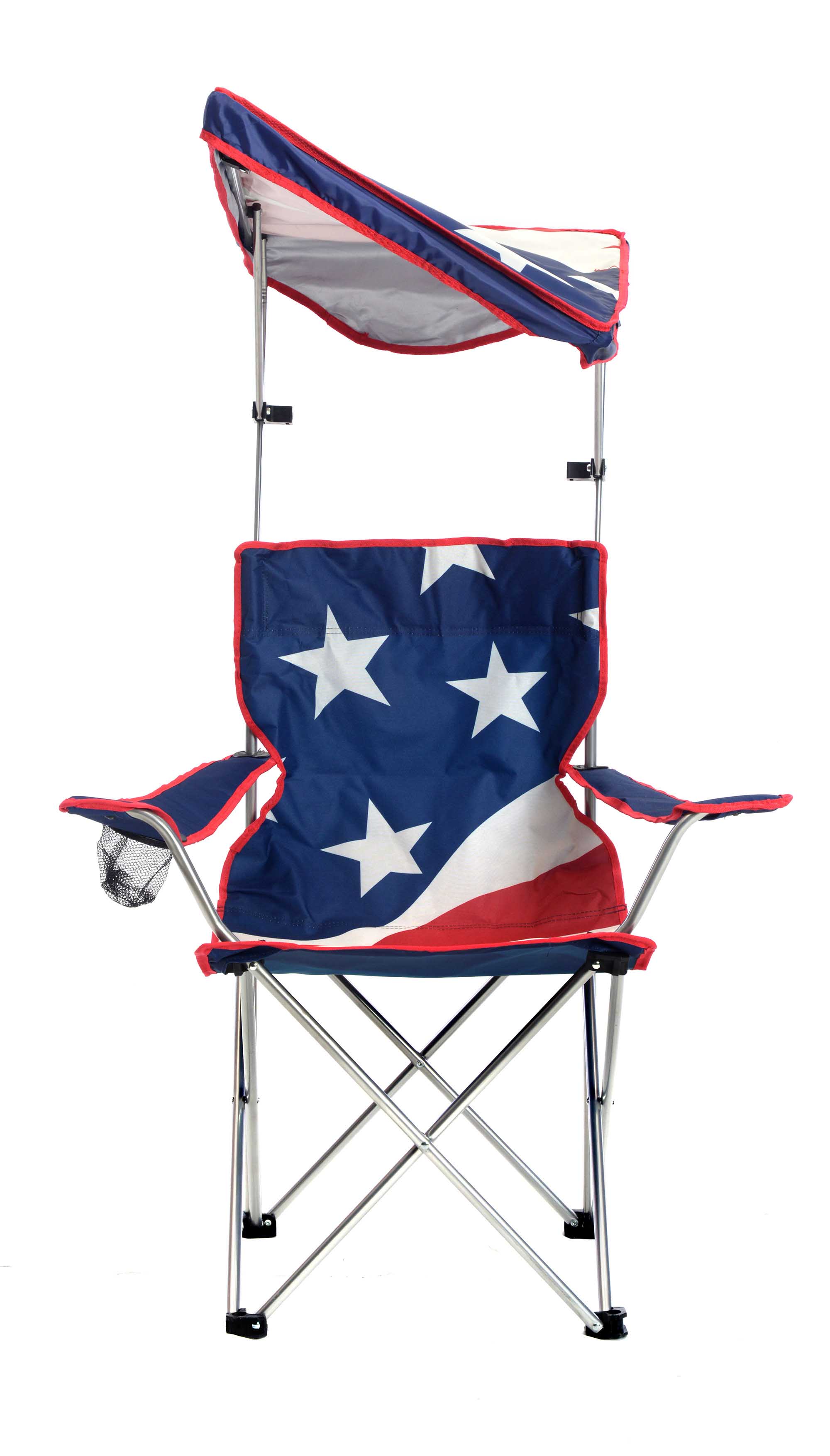 American Flag Quik Shade Adjustable Canopy Folding Shade Chair 