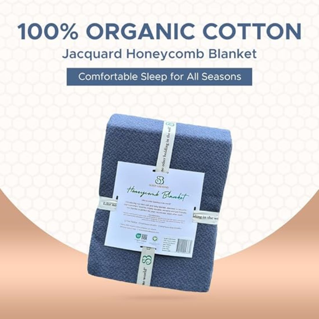 Sleep & Beyond 100% Organic Cotton Honeycomb Blanket
