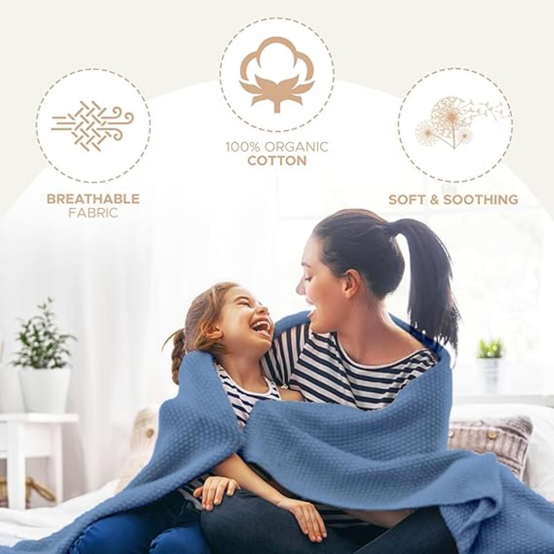 Sleep & Beyond 100% Organic Cotton Honeycomb Blanket