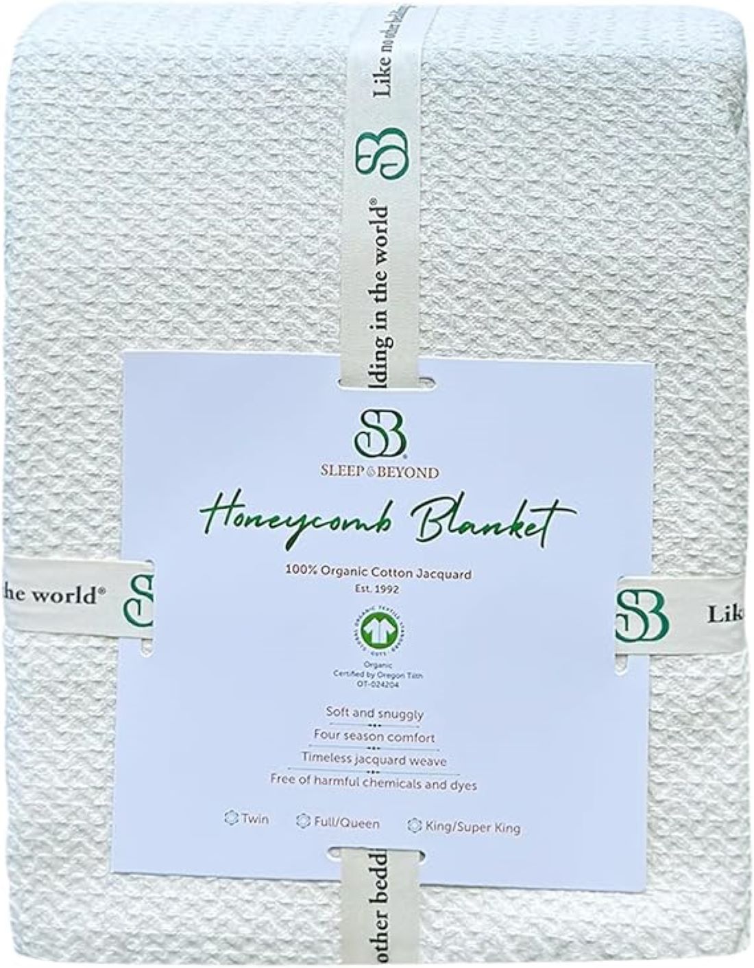 Sleep & Beyond 100% Organic Cotton Honeycomb Blanket